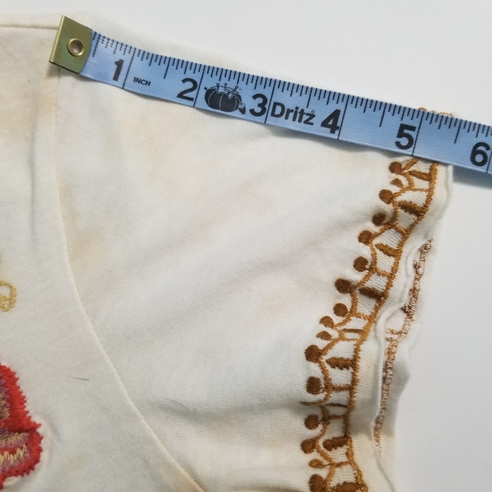 CAITE Dawson Embroidered Boho Tan Tie Dye Shirt Women's Size Small - Picture 12 of 14